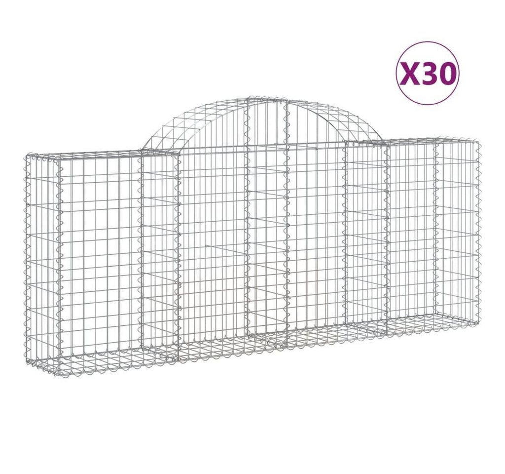 Thumbnail - vidaXL Blumentopf Gabionen mit Hochbogen 30 Stk. 200x30x80/100cm Verzinktes Eisen (30 St)