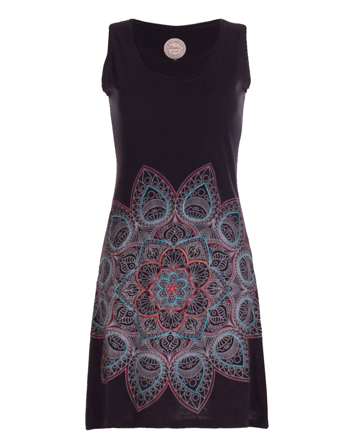 Vishes Sommerkleid Ärmelloses Jersey Kleid Baumwolle Mandala Print Sommer Alternative Mode, Boho, Hippie, Ethno, Festival