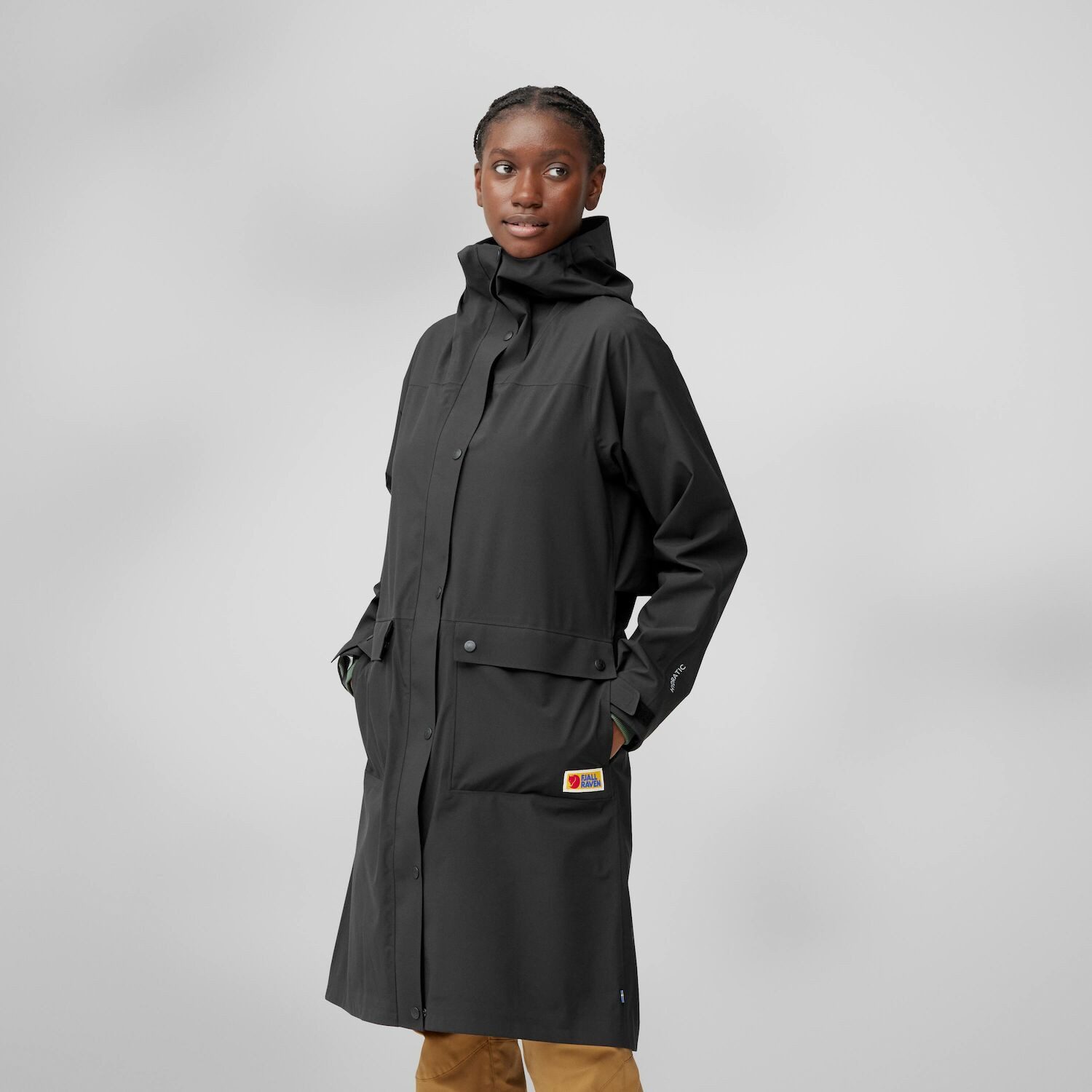 Sweatshirt FJÄLLRÄVEN Vardag Rain Parka W Schwarz