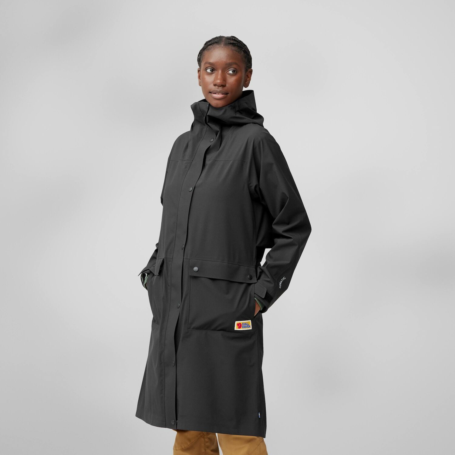 Fjällräven Sweatshirt FJÄLLRÄVEN Vardag Rain Parka W Schwarz