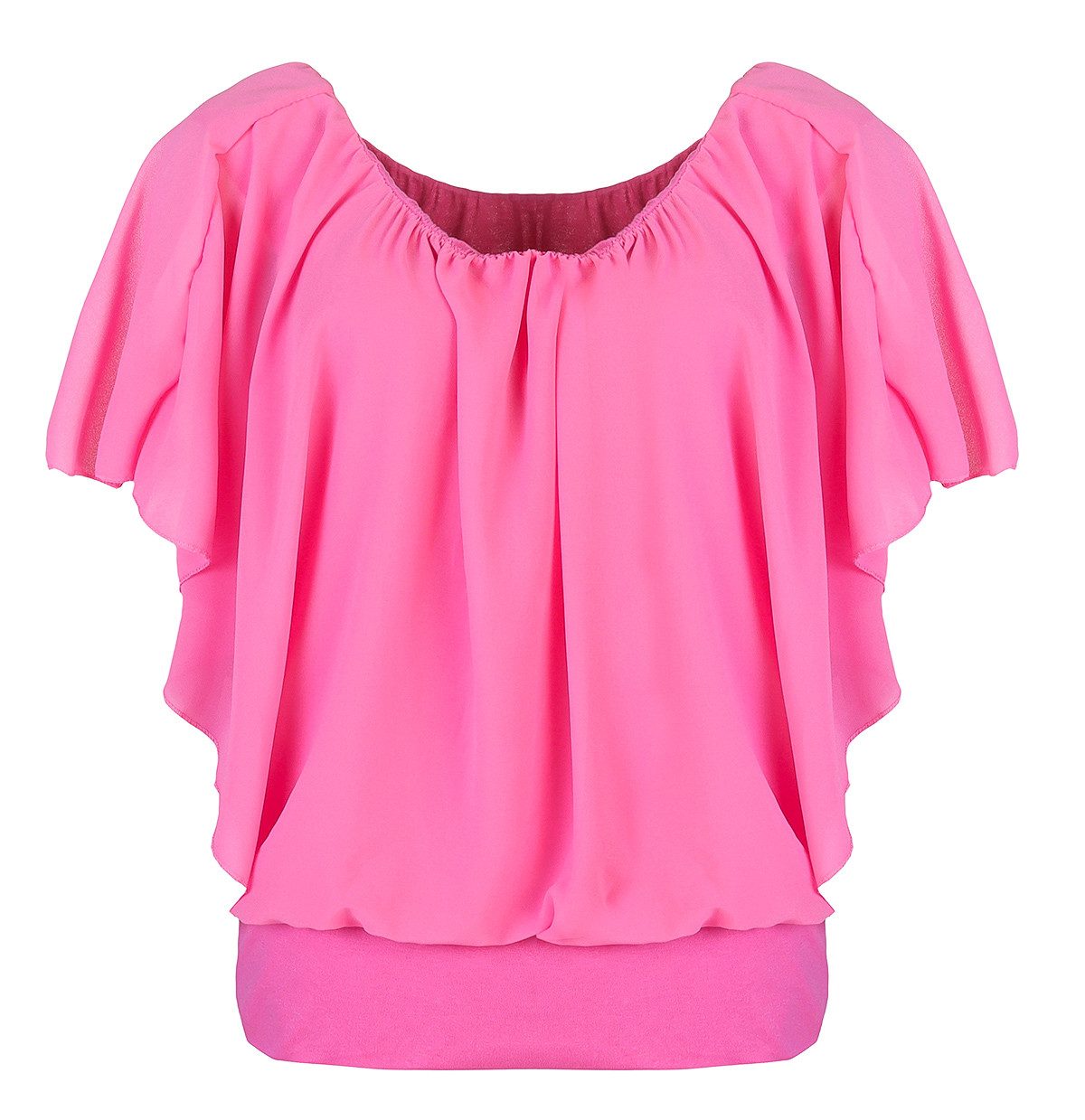 CLEO STYLE Chiffonbluse Damen Bluse 661 42-46 Pink