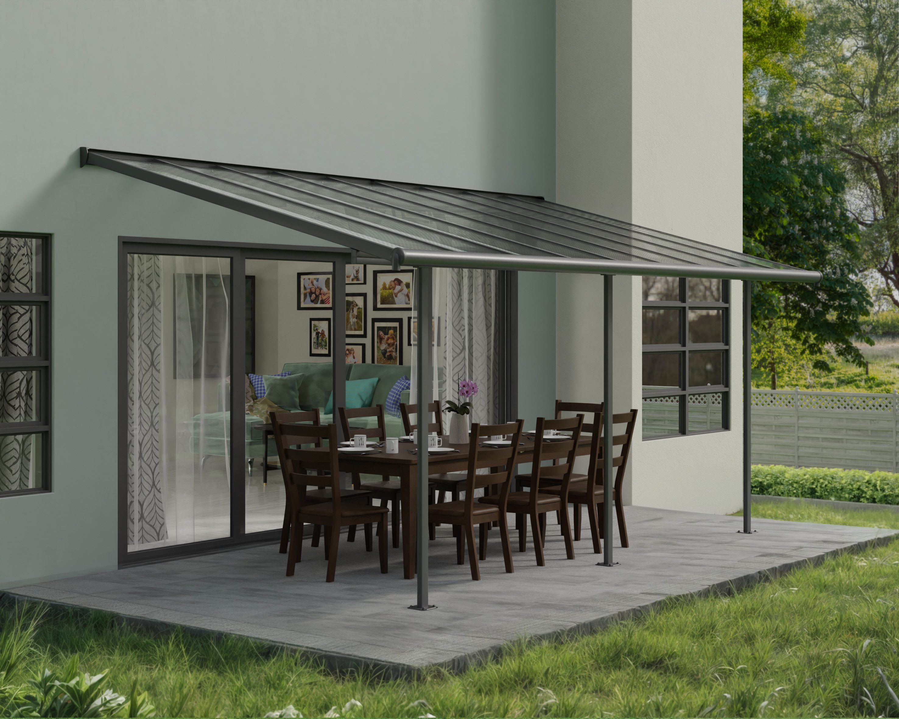 Palram - Canopia Terrassendach Sierra Alu Terrassenüberdachung, BxT: 555x295 cm, einfache DIY Montage