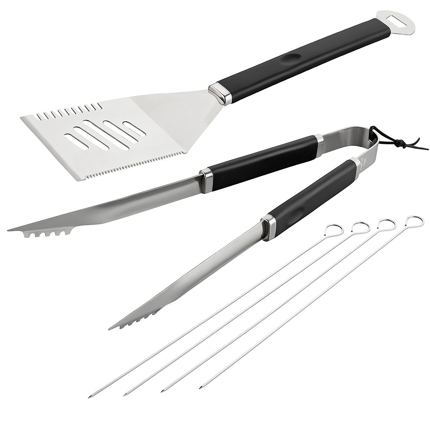 (6 Zubehör Grillbesteck-Set Set tlg) Grill HEIMWERT, HEIMWERT Edelstahl