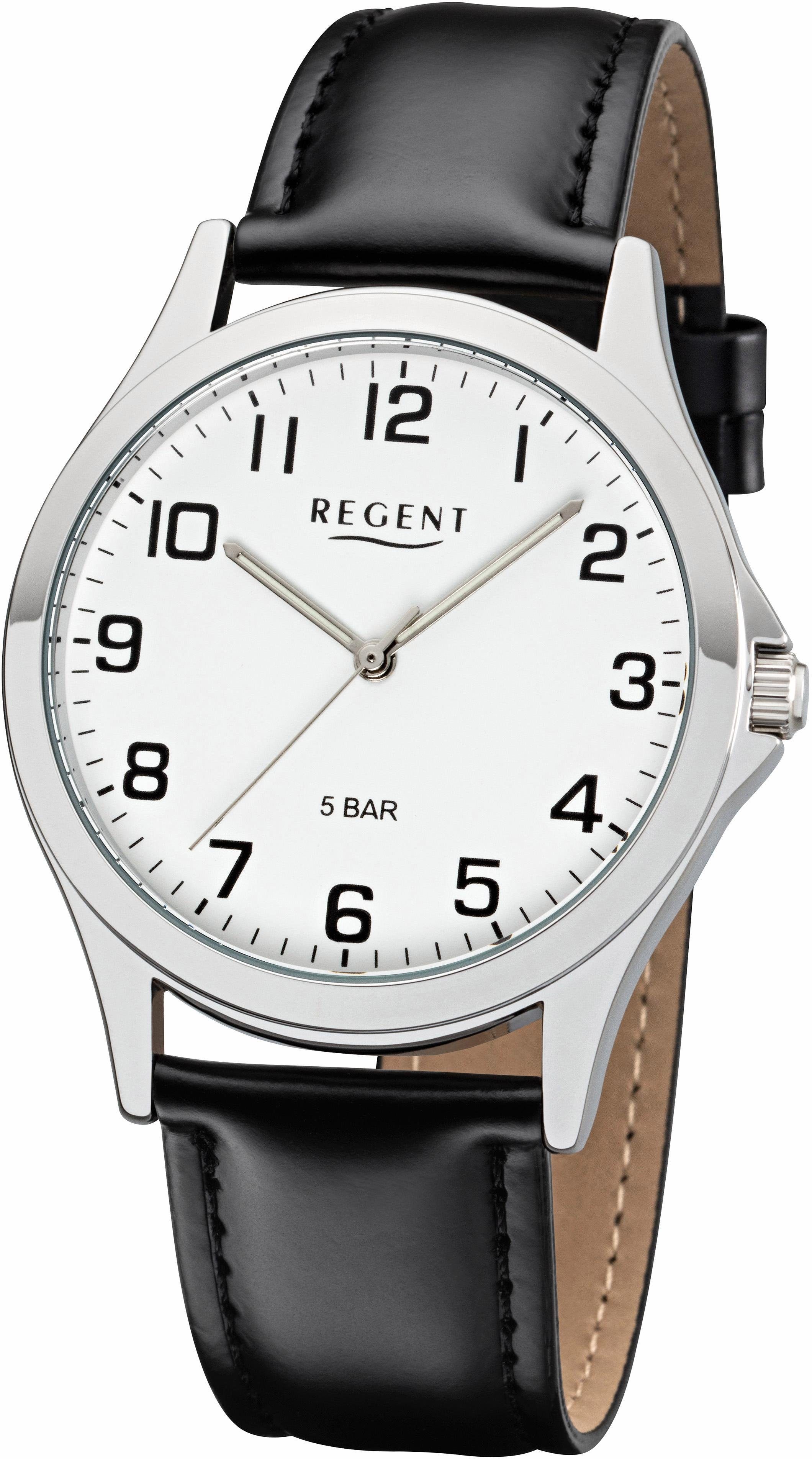 Regent Quarzuhr 11110754, Armbanduhr, Herrenuhr, Mineralglas günstig online kaufen