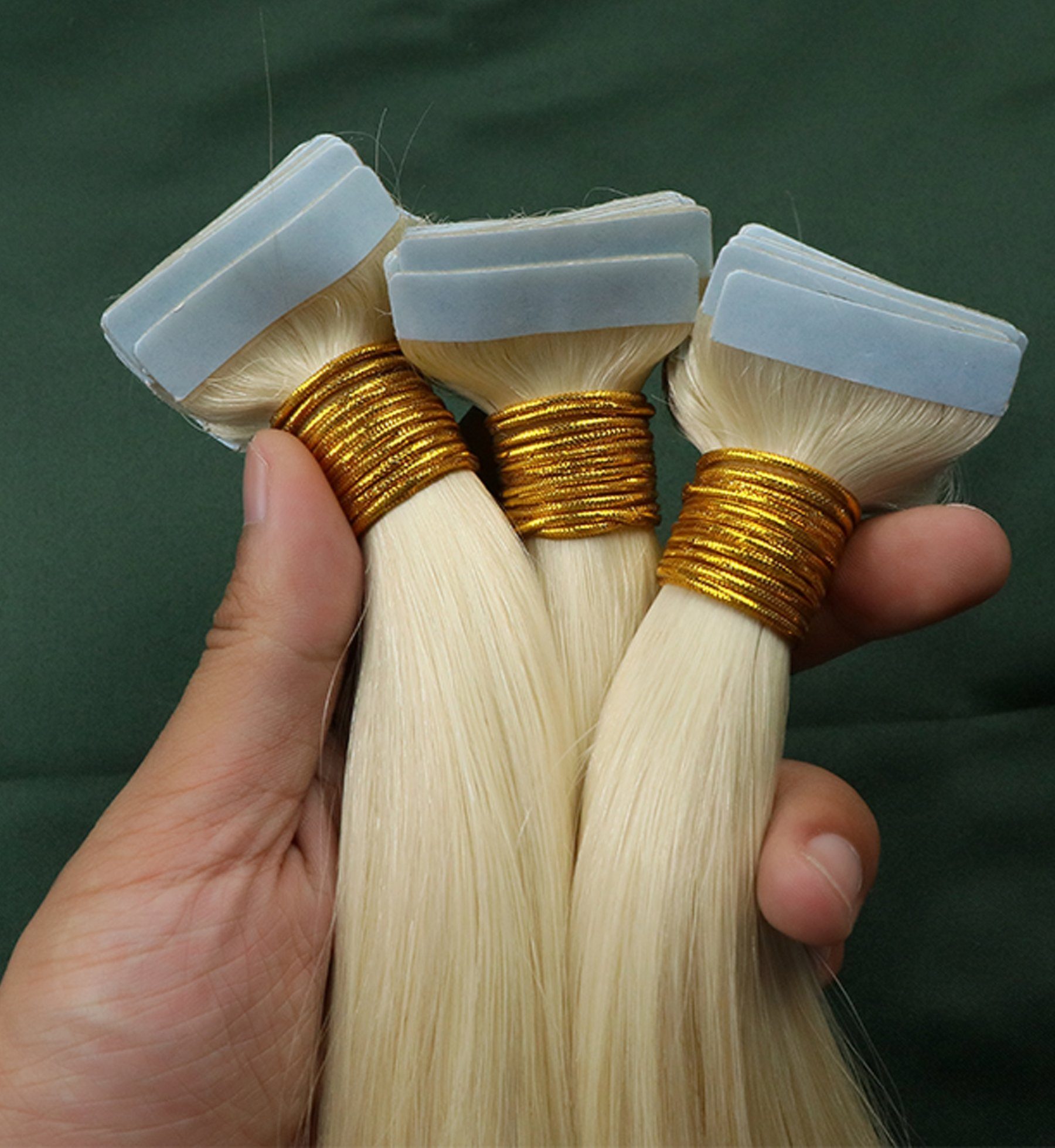 YC Fashion & Style Echthaar-Extension Echthaar Tape On-Extension Skin-Wefts Remy Double Drawn Hair 25 gr, 100 % Menschenhaar