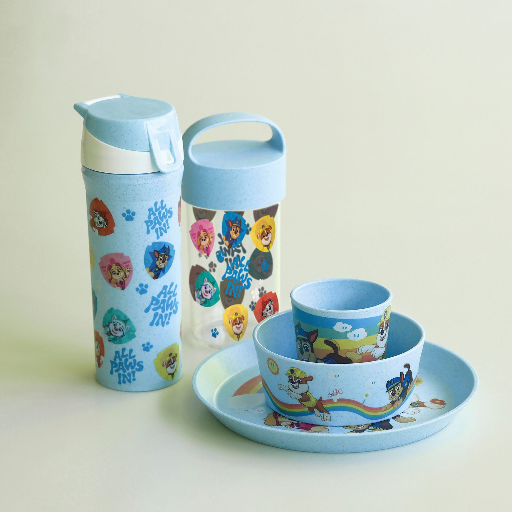 KOZIOL Kindergeschirr-Set Kleiner Teller + Schale + Becher CONNECT GROW PAW PATROL (3-tlg), 1 Personen, Kunststoff, 100% melaminfrei & recycelbar, CO² neutral in Deutschland produziert!