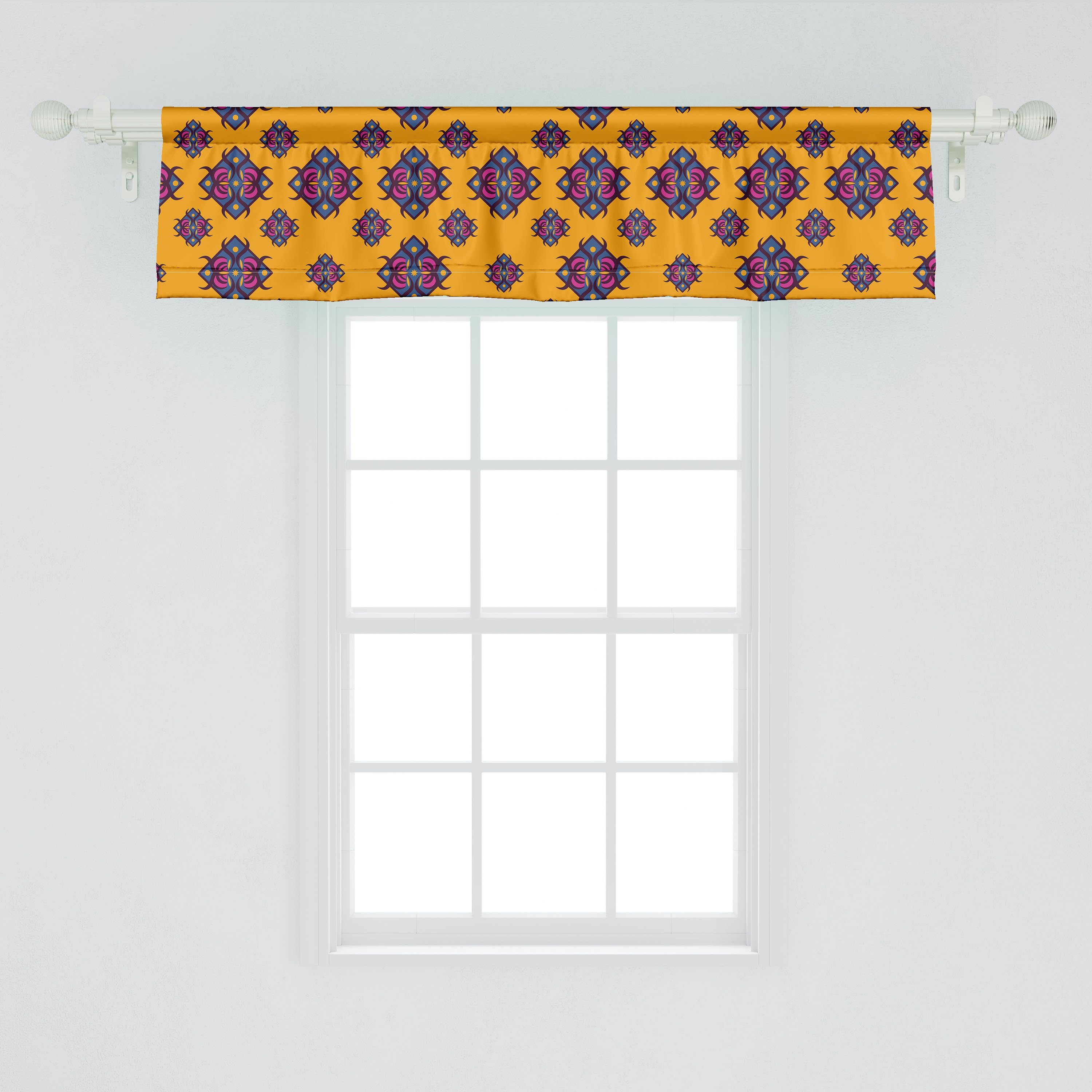 Art Diamantförmig Microfaser, mit Vorhang Abakuhaus, Volant Stangentasche, Schlafzimmer für Dekor Scheibengardine Design Küche Geometrisch
