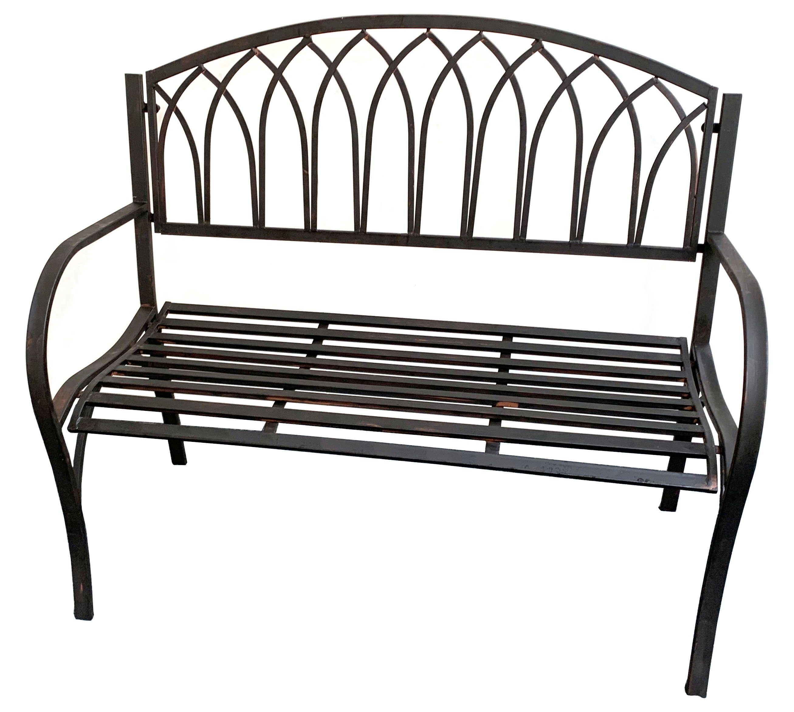 Moritz Bank Gartenbank 2-Sitzer 110 x 98 x 55 cm, mit Ornamenten Verzierung für Garten Terasse Balkon