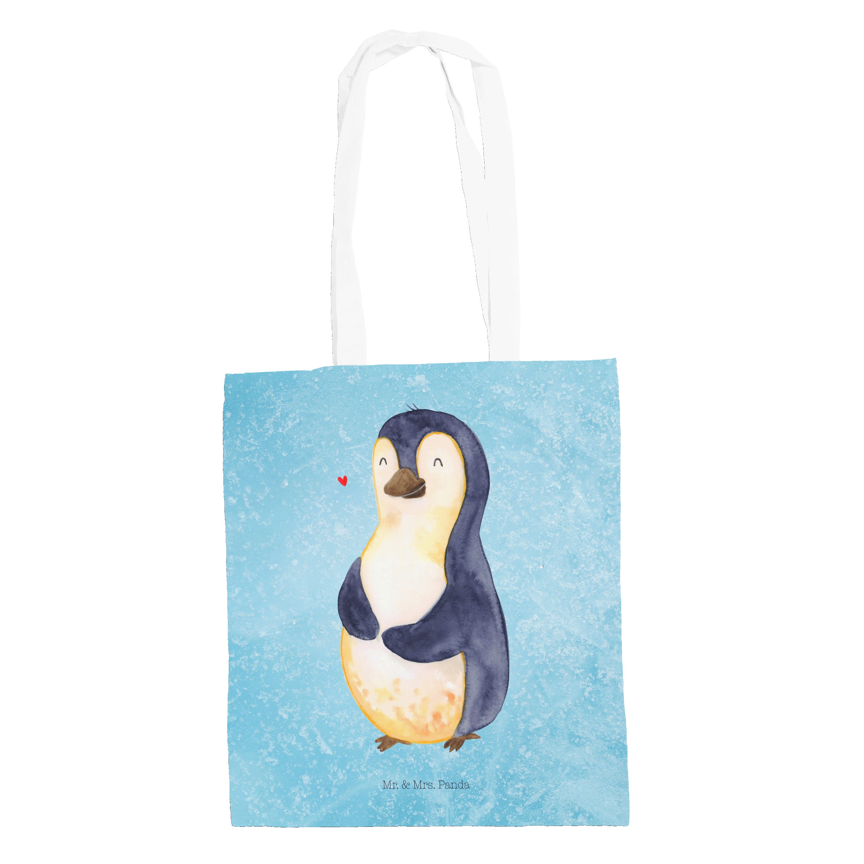 Mr. & Mrs. Panda Tragetasche Pinguin Diät - Eisblau - Geschenk, Beuteltasche, Beutel, foodbaby, Kö (1-tlg)