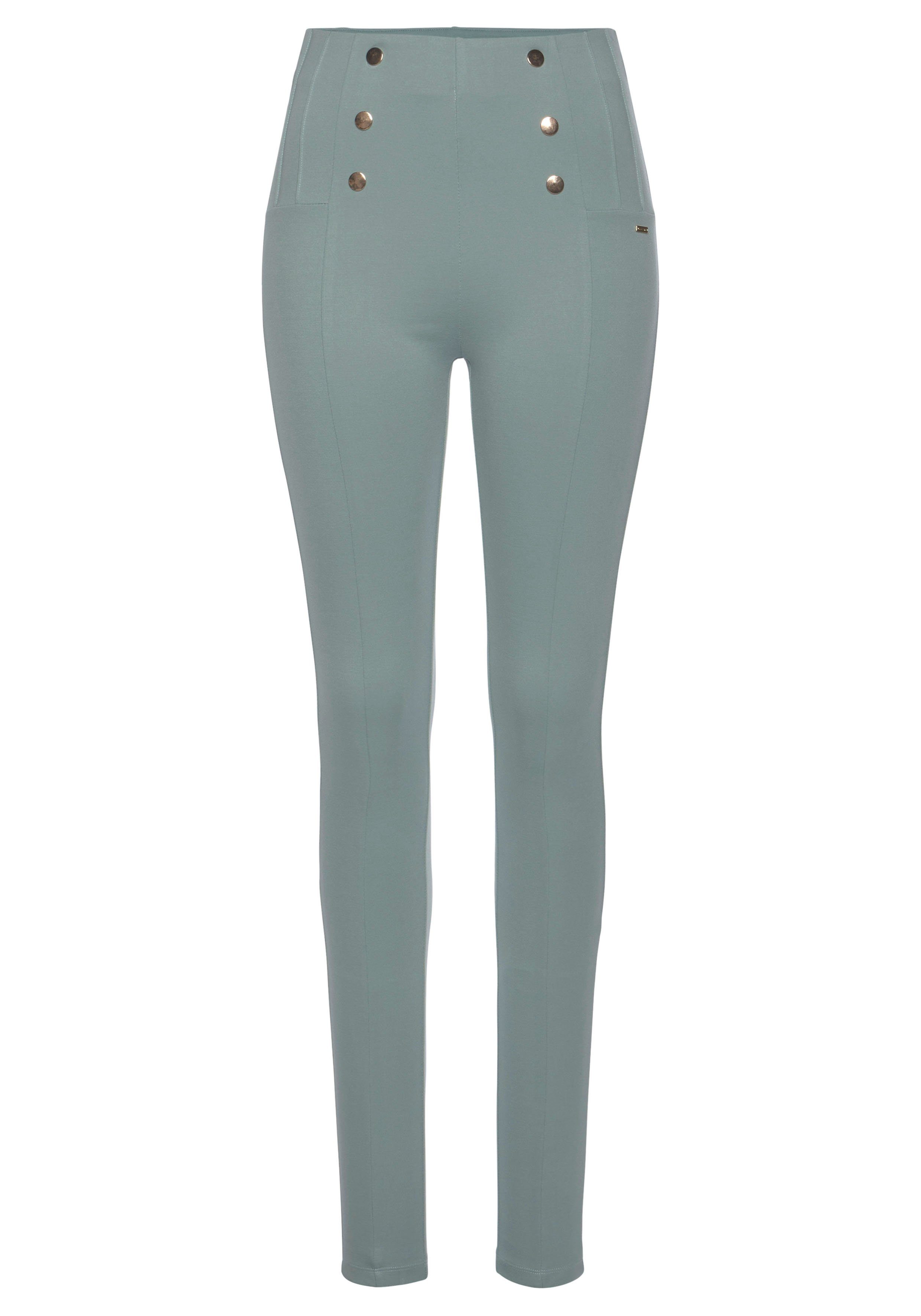 LASCANA Highwaist Leggings mit Zierknöpfen günstig online kaufen