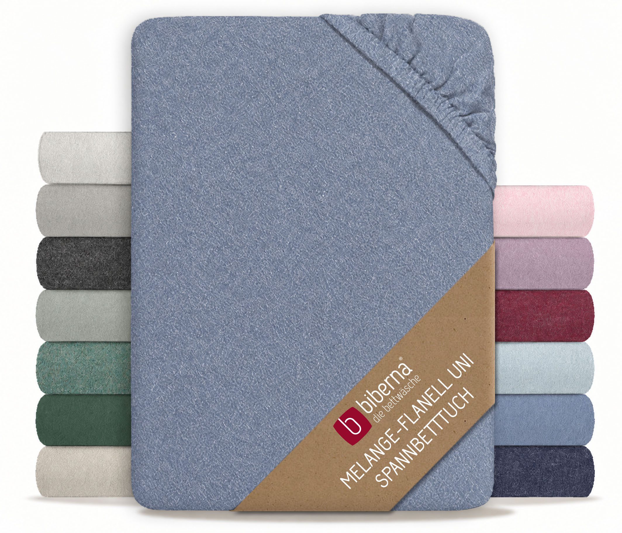 Biberna Spannbettlaken 0841380 HERMAL Premium Melange-Biber Spannbetttuch 100% Baumwolle, Flanell, Gummizug: rundum, (1 Stück), Biber, wärmend & weich, Rundumgummi, ab Größe 90 x 200 cm