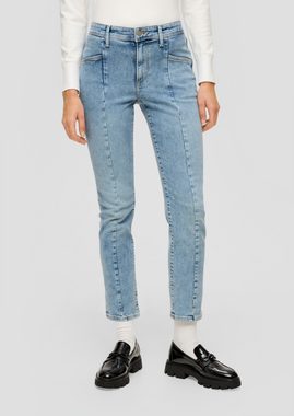 s.Oliver 7/8-Jeans Ankle Jeans / Slim Fit / Mid Rise / Slim Leg Waschung, Label-Patch, Teilungsnähte