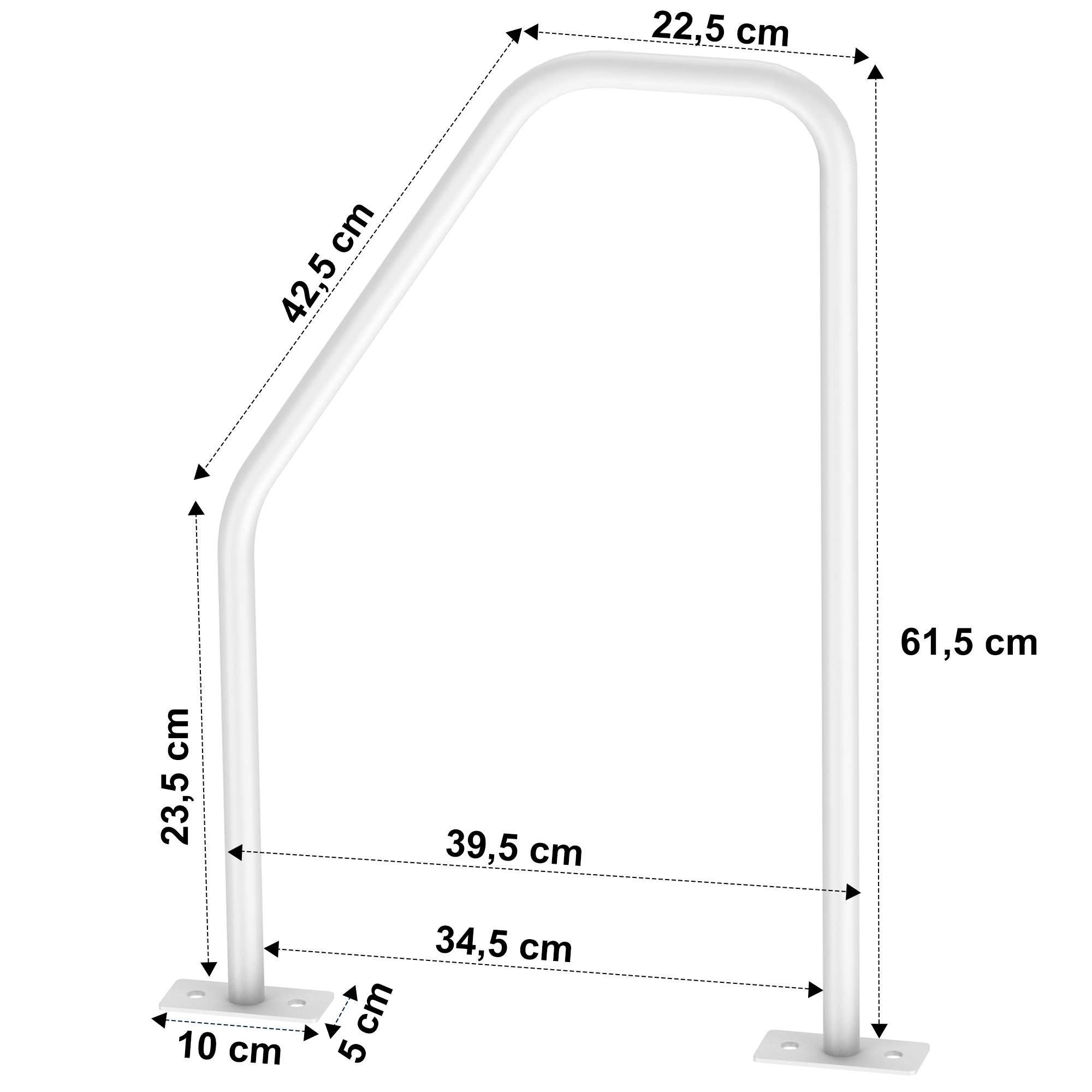 BBG Haltegriff Badezimmer Haltegriff aus Metall mit Wand-& Bodenmontage,40 cm / 60 cm, rutschfest, korrosionsbeständig, bis 136 kg belastbar – Bild 2 von 5
