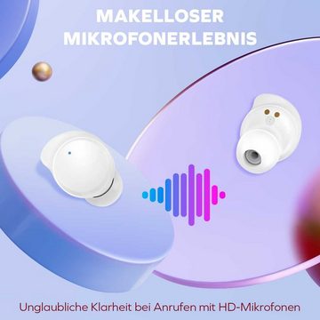 Woyax Dots Mini Bluetooth in Ear Kopfhörer, HiFi Stereo In-Ear-Kopfhörer (True Wireless, Touch Control, Katzenohr-Design für Arbeit und Sport)