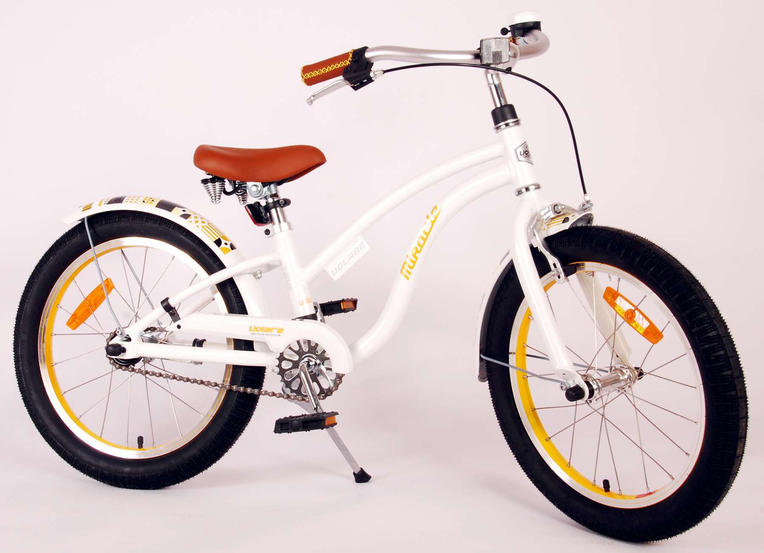 TPFSports Kinderfahrrad Volare Miracle Cruiser 18 Zoll mit Rücktritt + Handbremse, 1 Gang, (Mädchen Fahrrad - Rutschfeste Sicherheitsgriffe), Kinder Fahrrad 18 Zoll mit Ständer Laufrad Mädchen Kinderrad