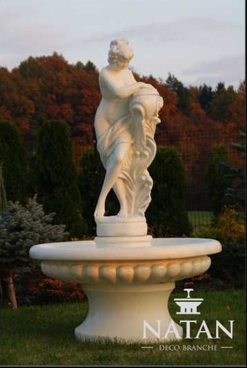 Fontaine Figur Springbrunnen Brunnen Zierbrunnen Garten Teich 196cm Skulptur JVmoebel