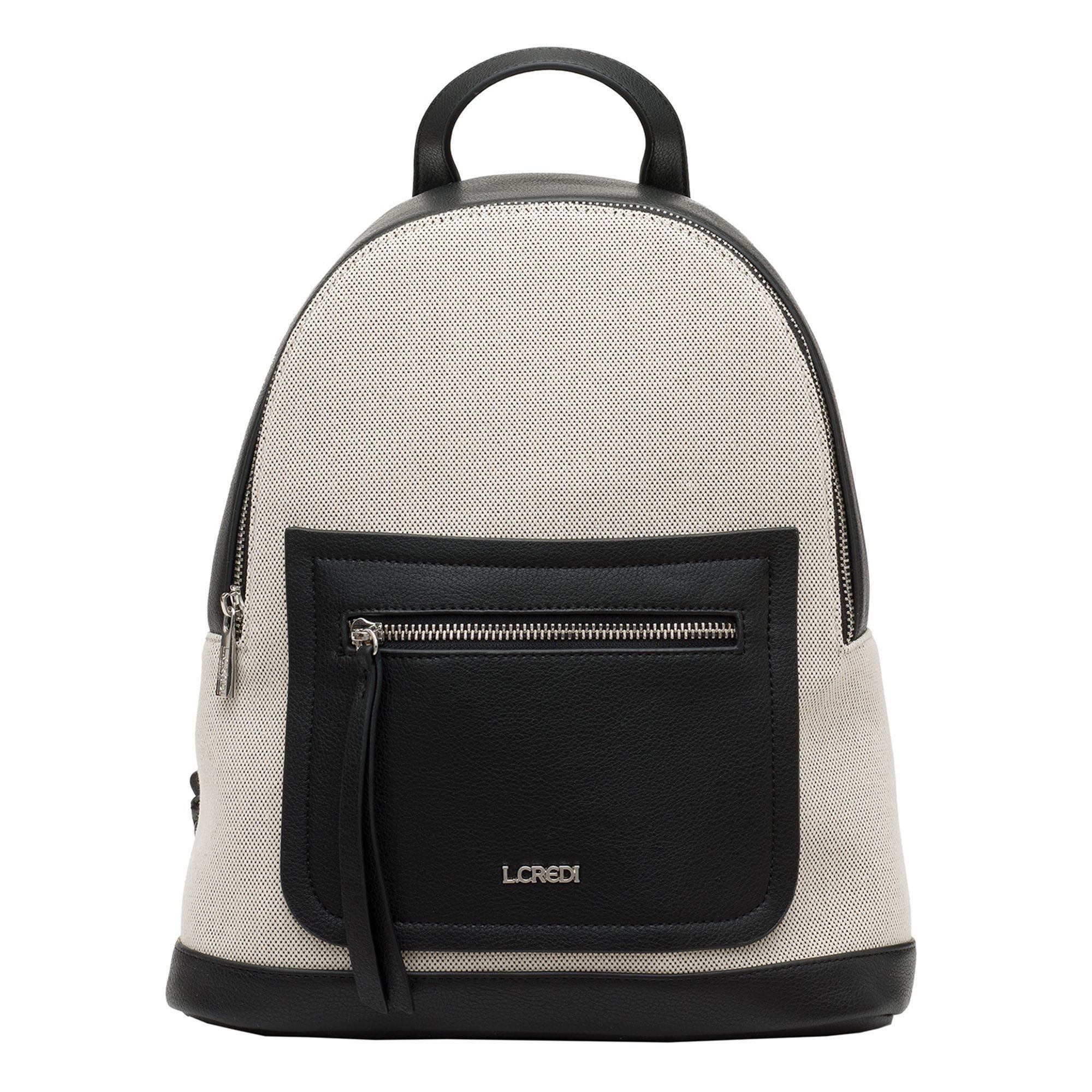 L. CREDI Cityrucksack Paola, Kunstleder, Canvas