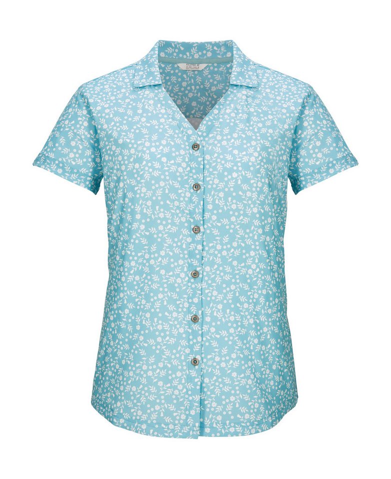 Killtec Funktionshemd KOS 86 WMN WVN SHRT Schnelltrocknende Damenbluse mit floralem Print und Zierriegeln