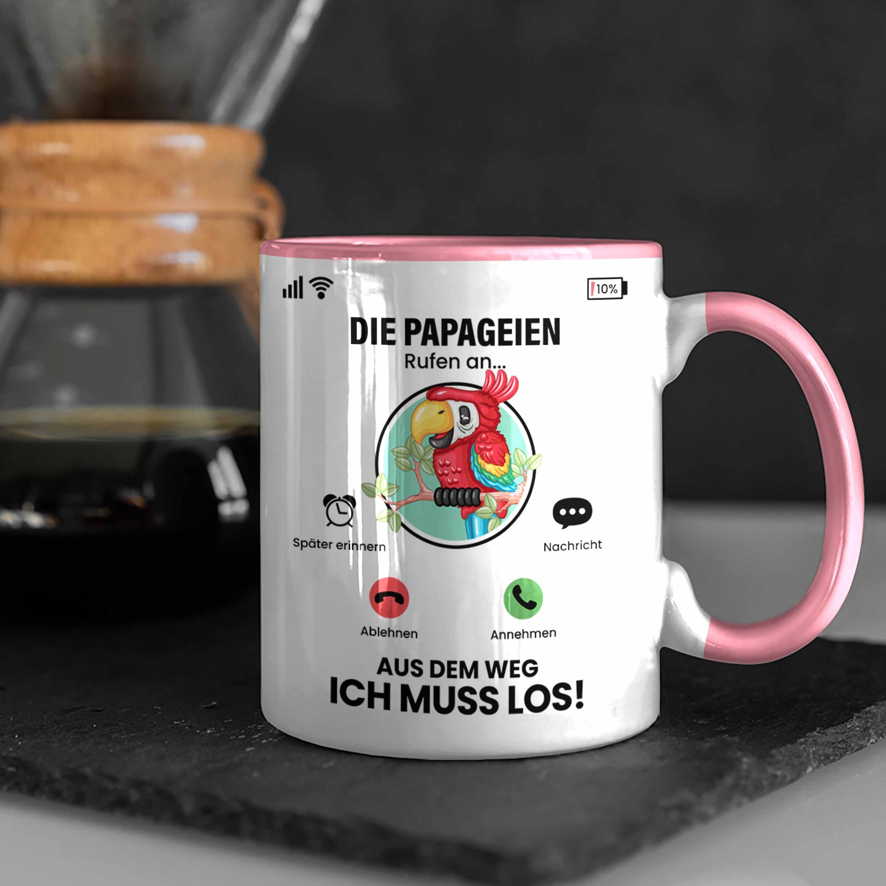 Trendation G Papageien Tasse Tasse Rosa Papageien für Rufen An Besitzer Die Geschenk Züchter