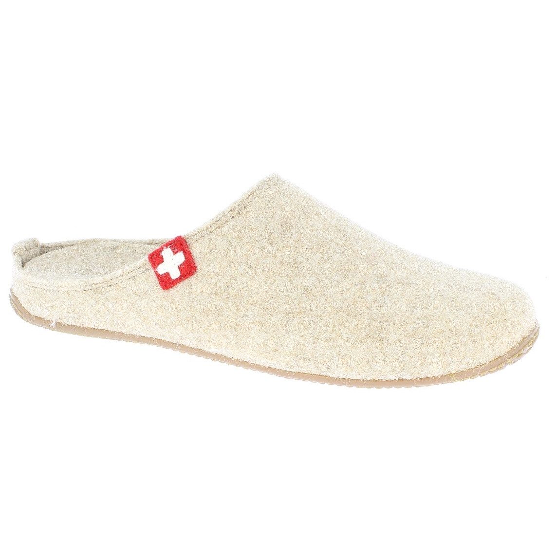 Living Kitzbühel Filzpantoffel (70% Wolle) Schweizer Kreuz camelbraun Hausschuh