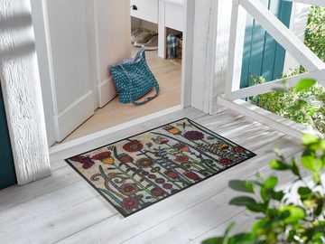 Fußmatte Sonnentag, wash+dry by Kleen-Tex, rechteckig, Höhe: 7 mm, Schmutzfangmatte, Motiv Blumen, In- und Outdoor geeignet, waschbar