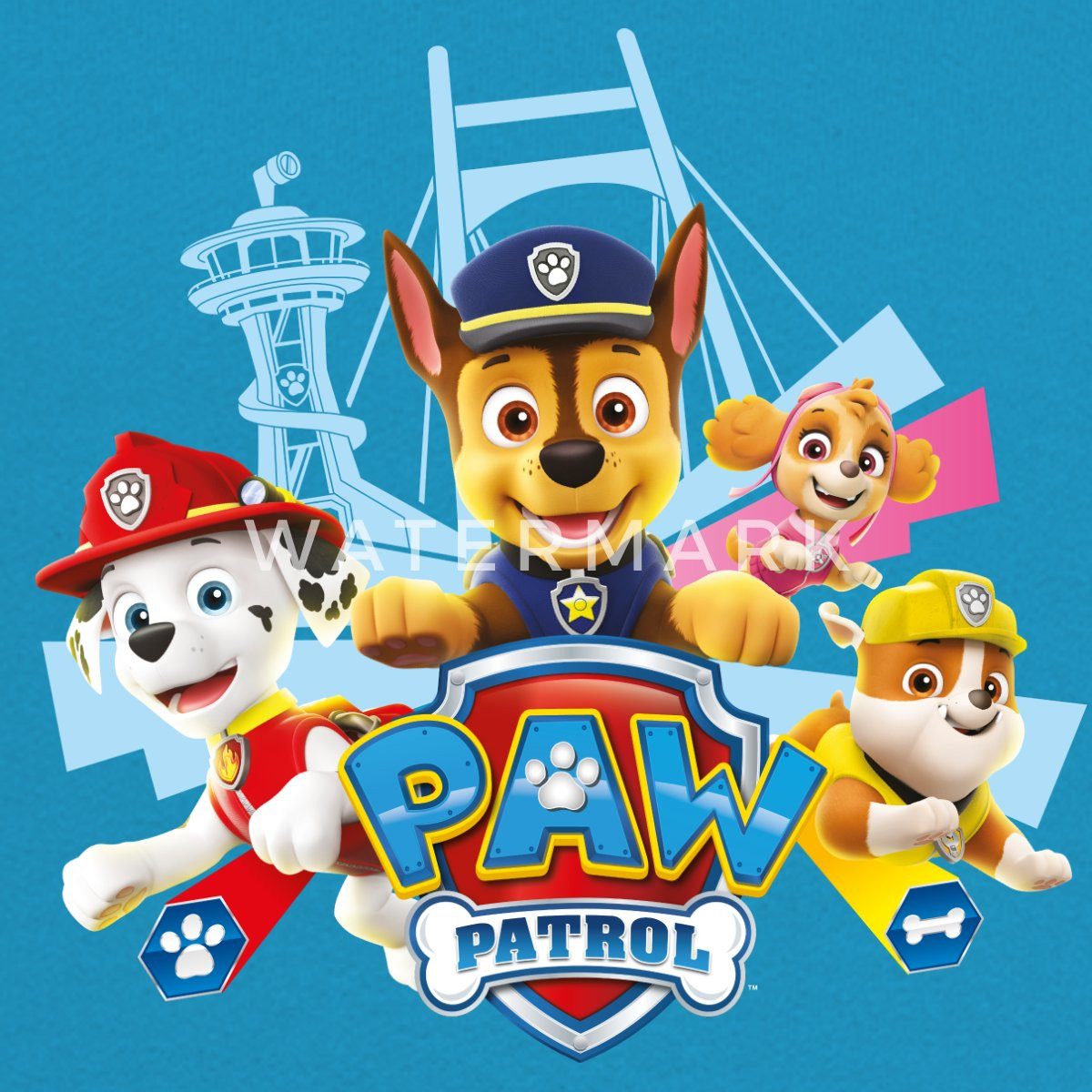 Spreadshirt Hoodie Paw Patrol Logo Kinder Kontrast-Hoodie (1-tlg)