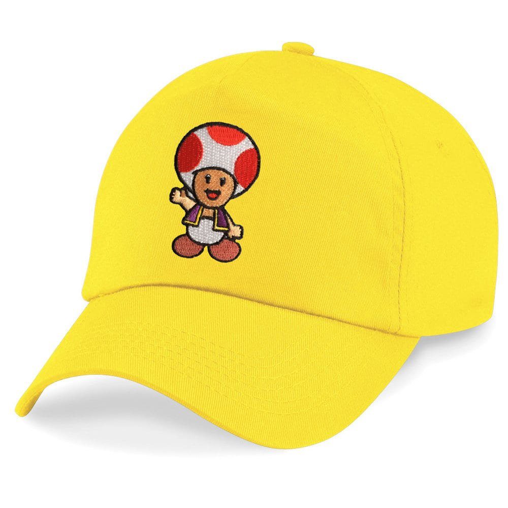 Blondie & Brownie Baseball Cap Kinder Toad Stick Patch Mario Toad Super Nintendo One Size Gelb