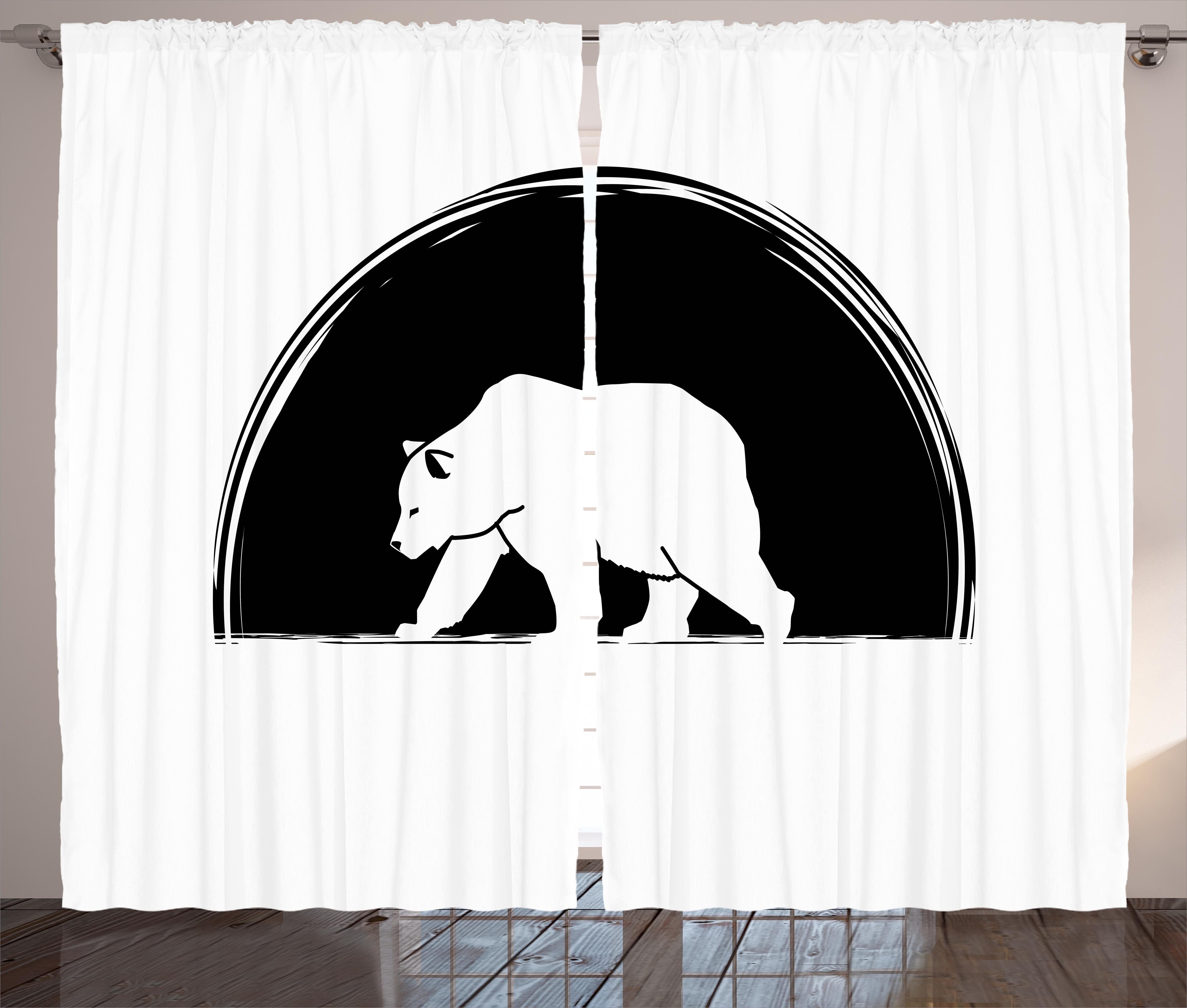 und Vorhang Abakuhaus, Gehen mit Kräuselband Eisbär Schlafzimmer Tier Big Schlaufen Haken, Gardine