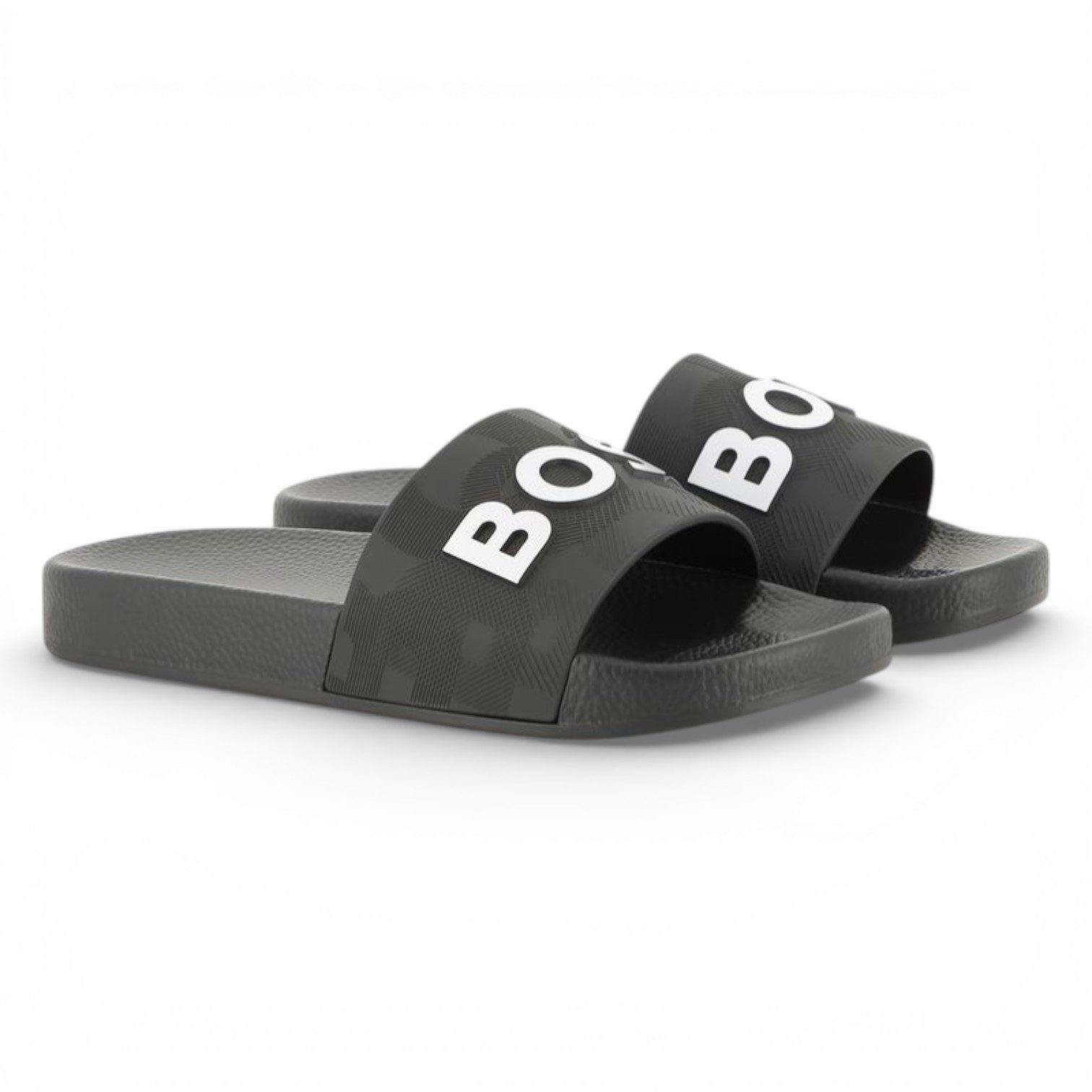 Boss Kidswear BOSS Kids Slides „Signierte Folien“ – Schwarz Badeschuh