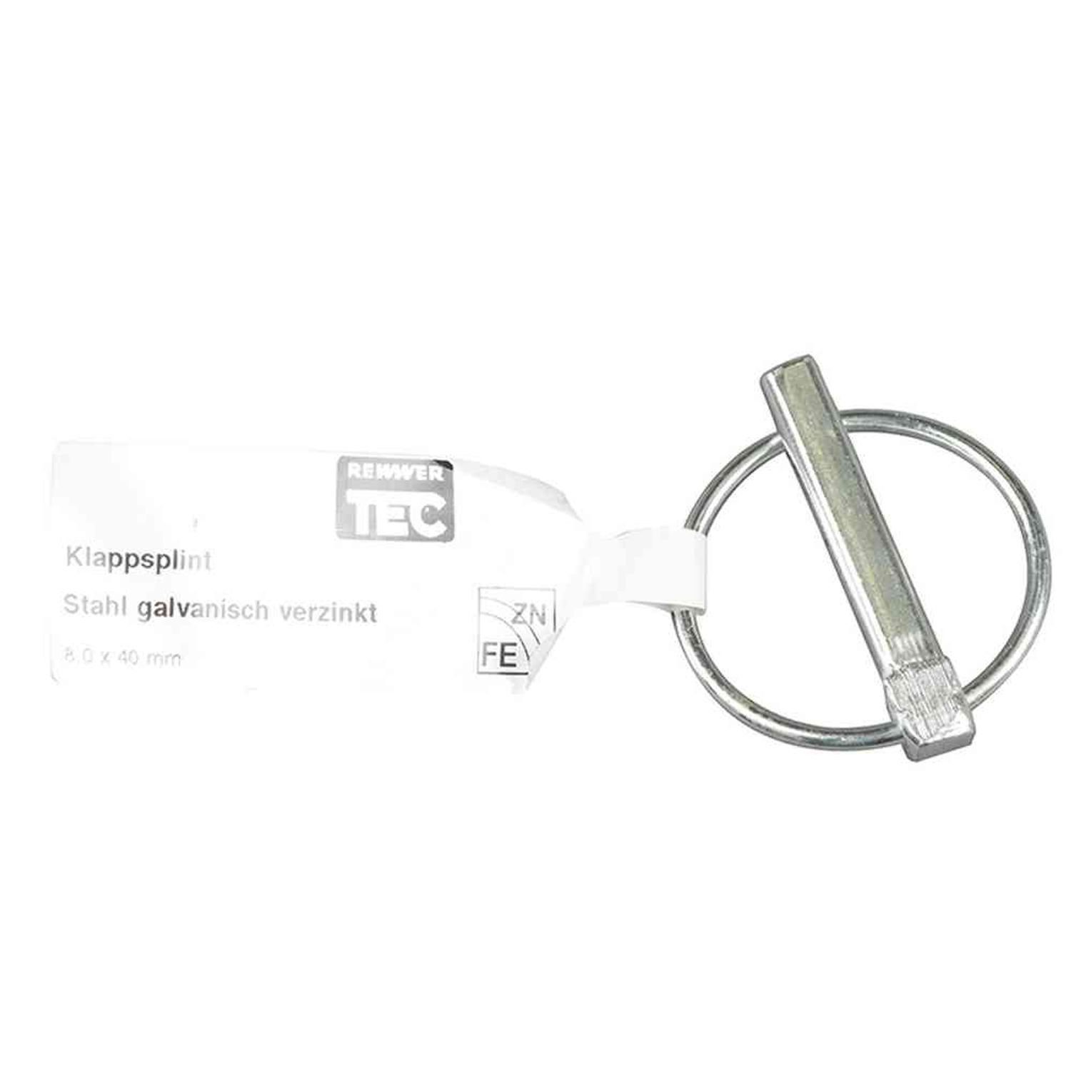 REWWER-TEC Klappsplint Klappsplint 8 x 40 mm, verzinkt, mit EAN-Fähnchen