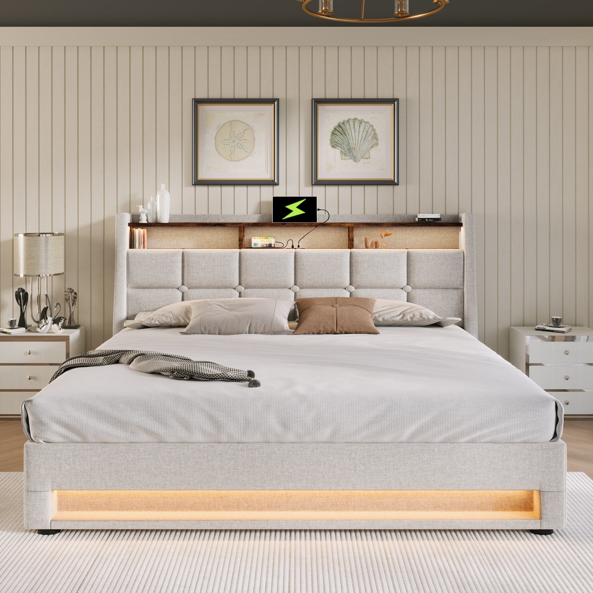 HAUSS SPOLE Polsterbett 180x200cm mit USB, günstig online kaufen
