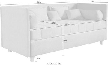 ADA trendline Schlafsofa Kona, 7-Zonen Taschenfederkernmatratze, Zierkissen-Set und Schlummerrollen