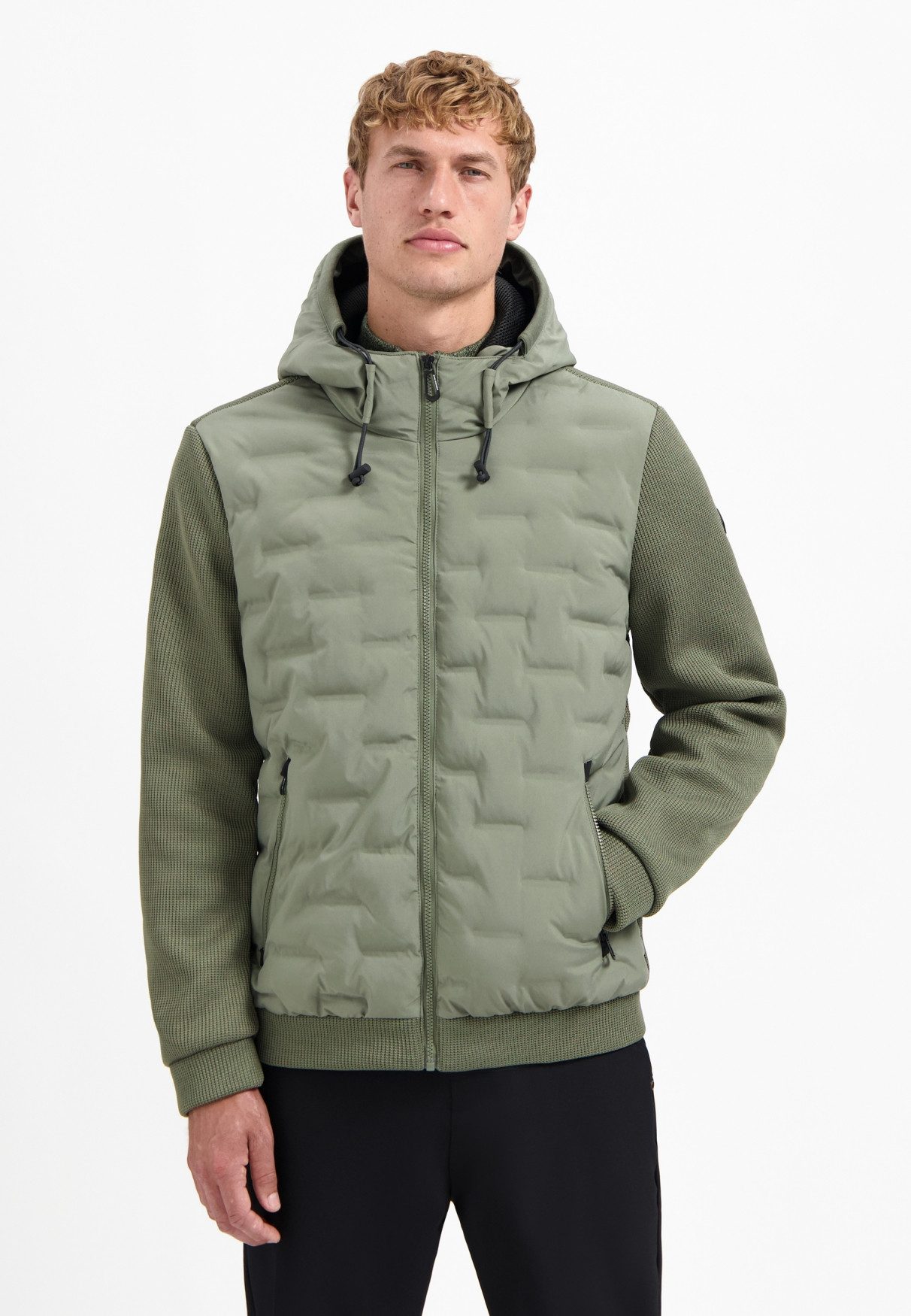 NO EXCESS Anorak Jacket Short Fit Sealed Hooded Knit