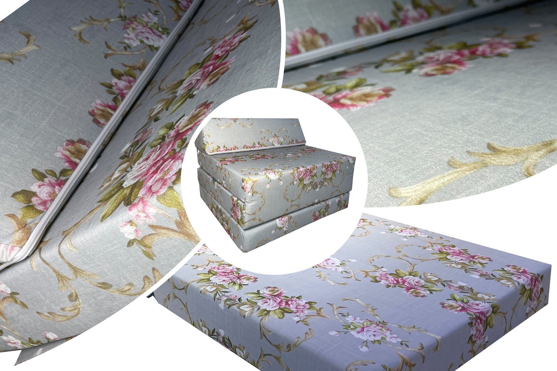 Klappmatratze Klappmatratze Gästematratze mit Kopfteil Größe 200x70x10cm, FORTISLINE