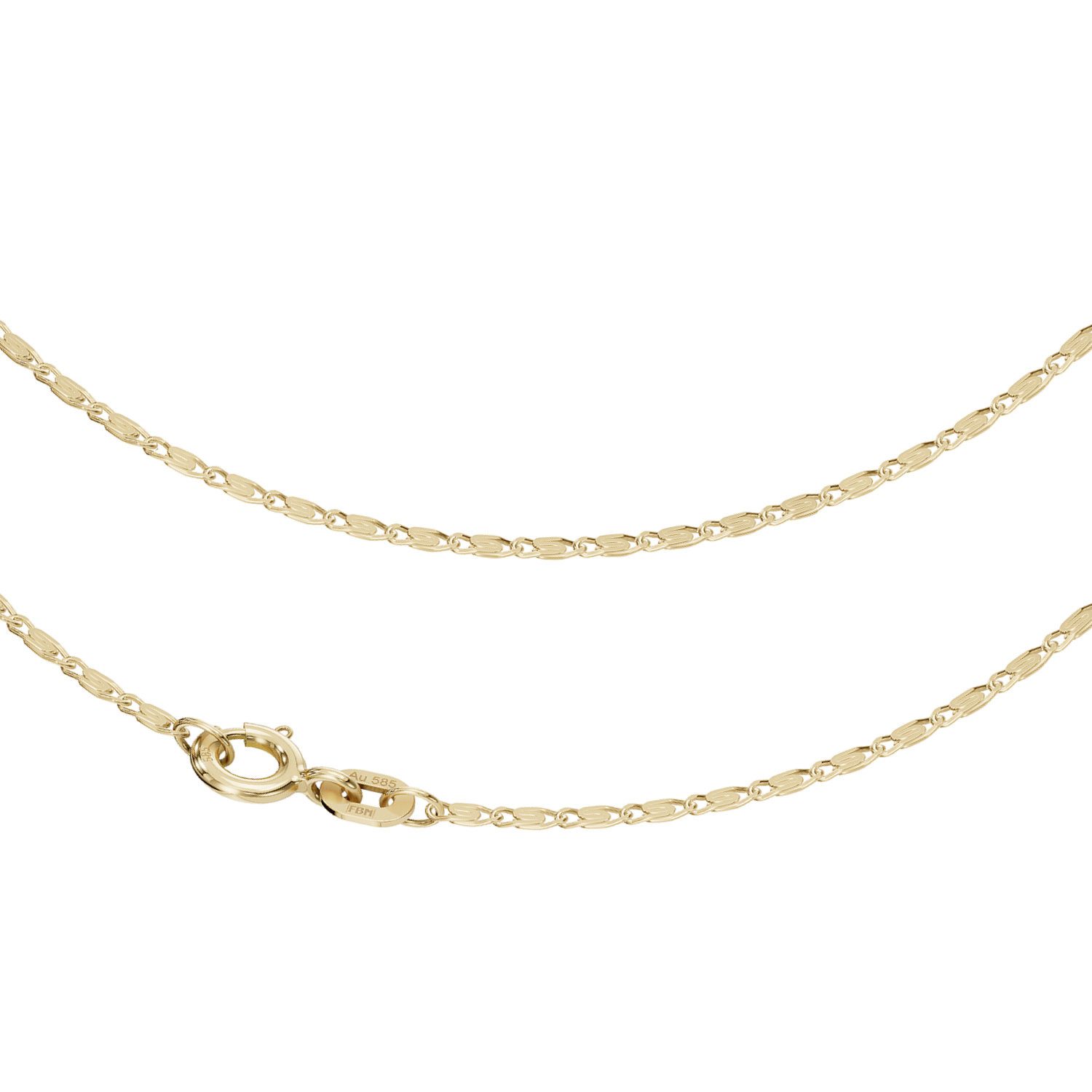 Goldkette JB Edle Goldkette Panzerkette 585 - 14 K Gold 1,3 mm 45 cm