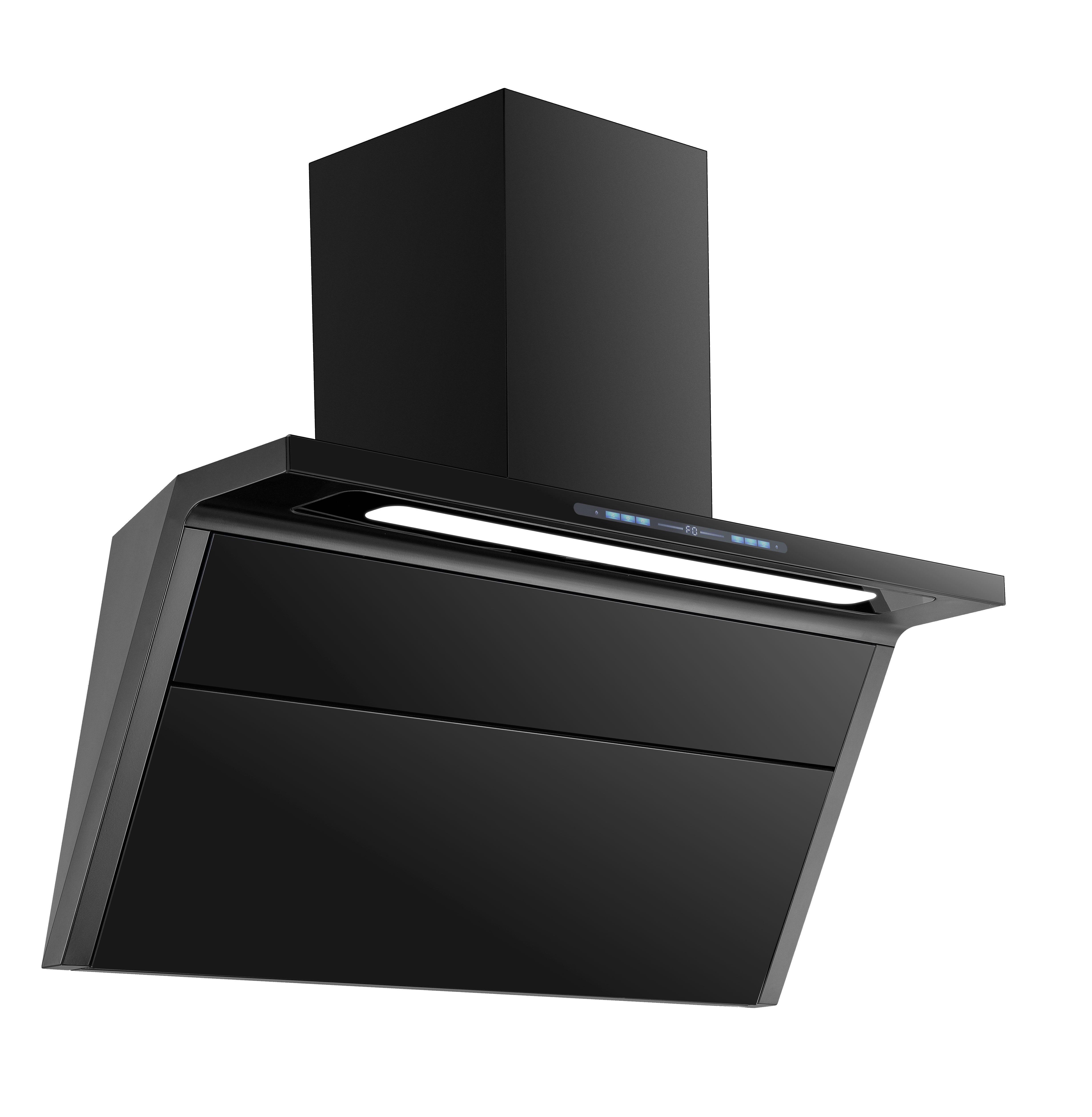 Kaminhaube Wolkenstein Dunstabzugshaube WS55-90A++GCB, schwarz, 90cm Breite