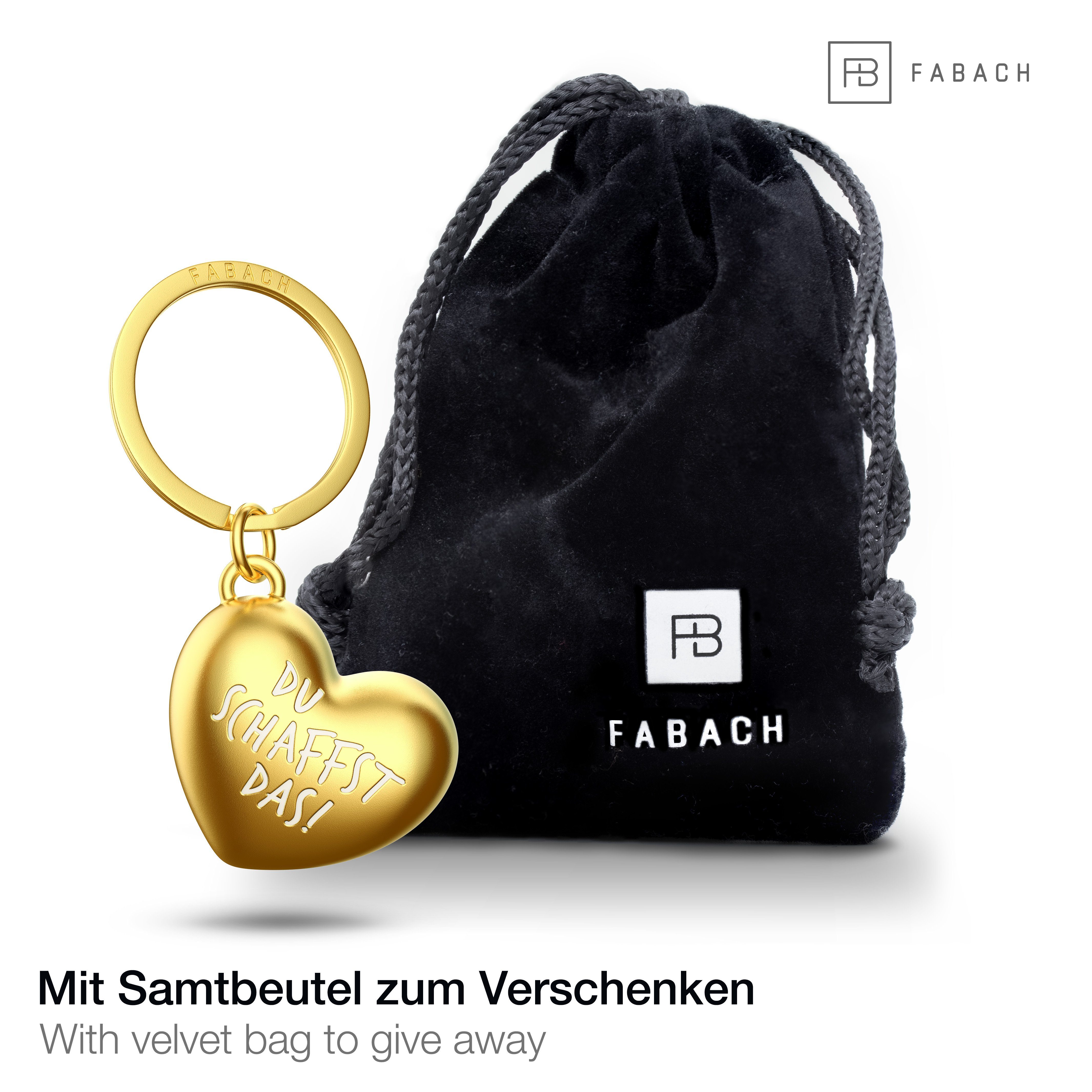 FABACH Schlüsselanhänger Herz mit Gravur - "Du schaffst das" - Herz Glücksb günstig online kaufen