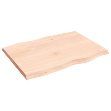 furnicato Tischplatte 80x60x(2-4) cm Massivholz Unbehandelt Baumkante (1 St)