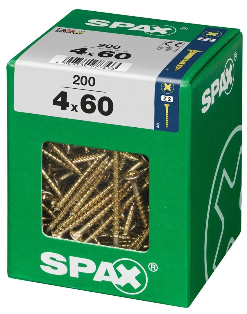 Universalschrauben PZ mm 2 - 60 Holzbauschraube 4.0 200 Spax SPAX x