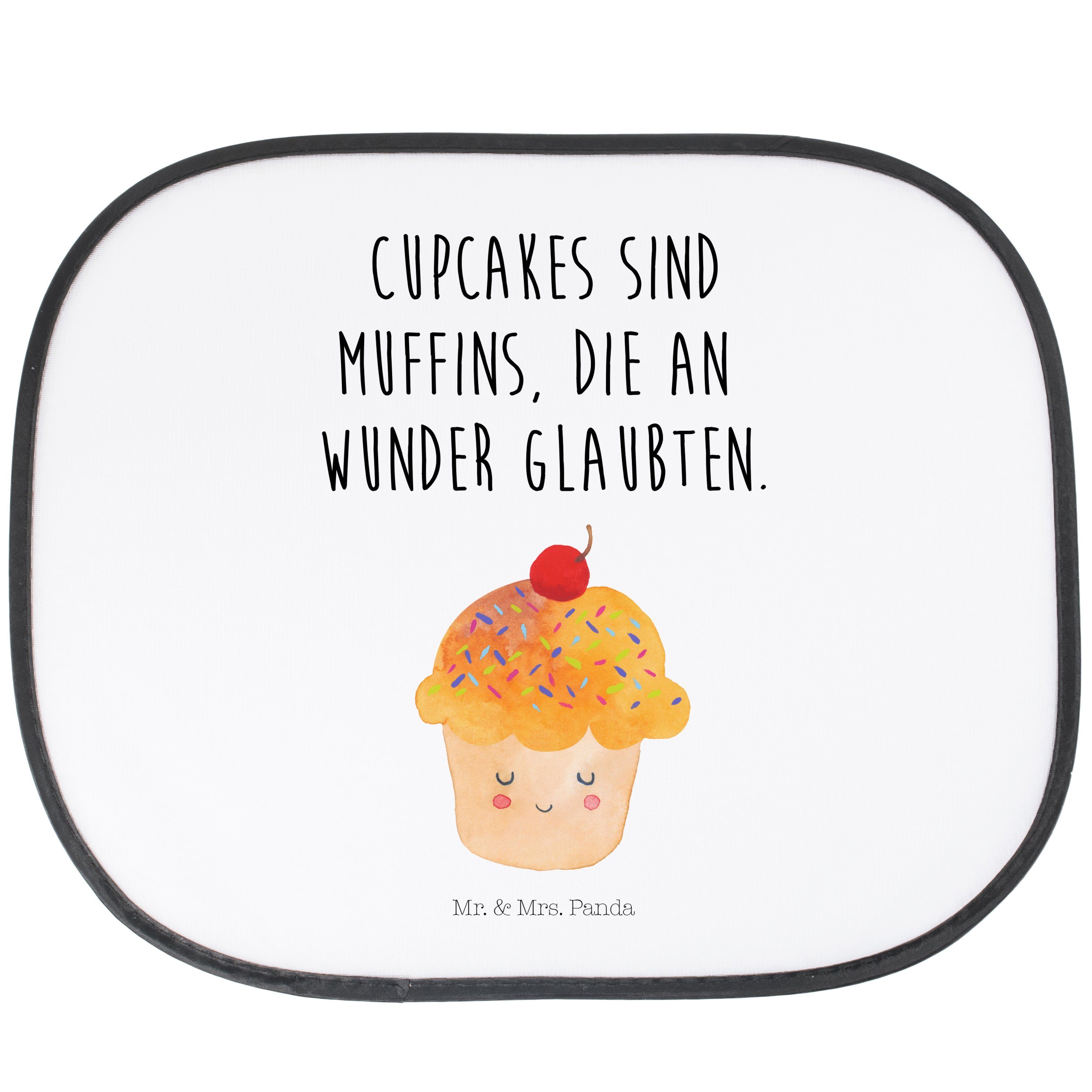 Sonnenschutz Cupcake - Weiß - Geschenk, Sonnenblende, Motivation Sprüche, Küche Sp, Mr. & Mrs. Panda, Seidenmatt