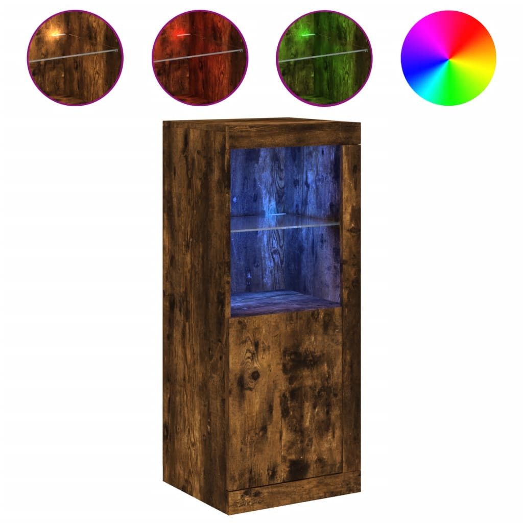 vidaXL Sideboard Sideboard mit LED-Leuchten Räuchereiche günstig online kaufen