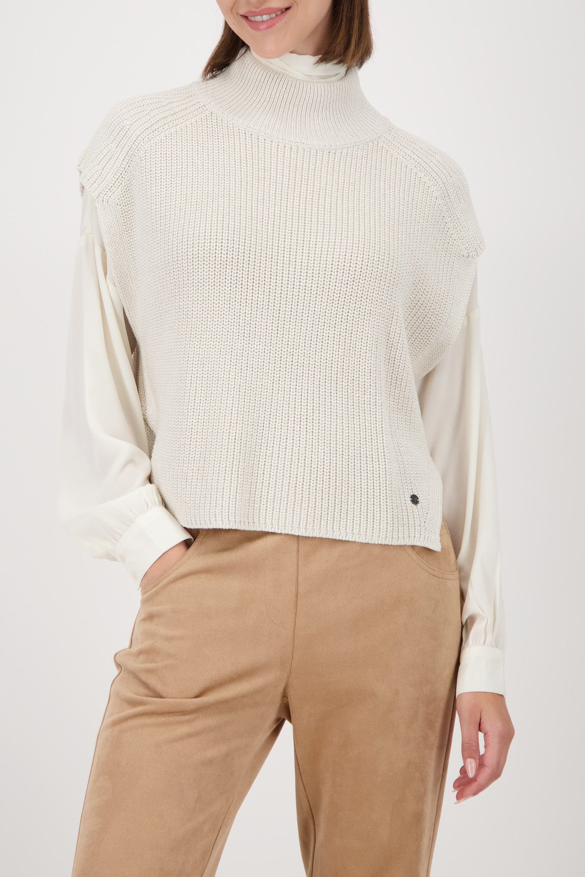 Monari С коротким рукавом Regular fit mit Stehkragen
