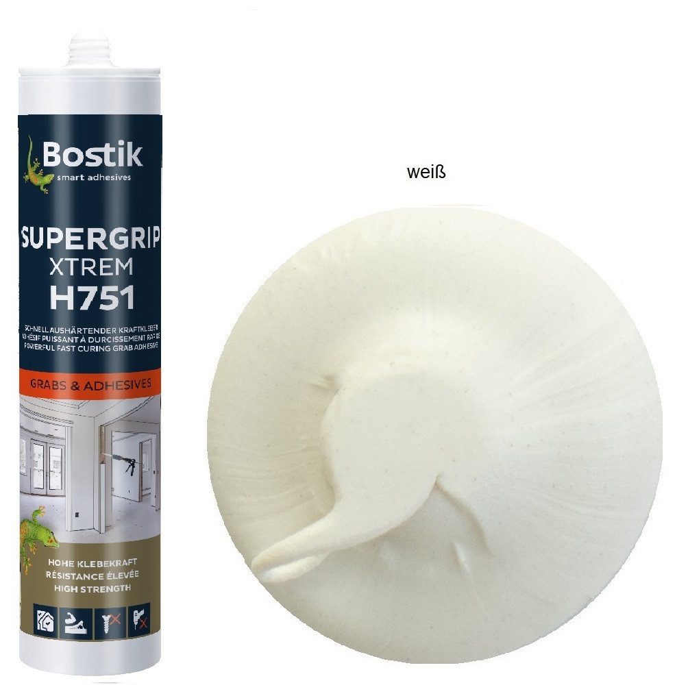 BOSTIK Klebstoff Bostik H751 Supergrip Xtrem Hybrid SMP Klebdichtstoff 450g Kartusche, gebrauchsfertig