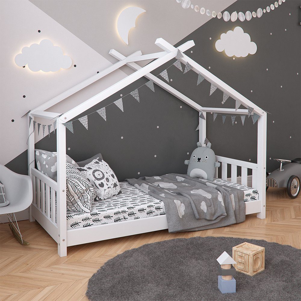 Holzhaus Bett Für Kinder CUBE 3 90x180 Kinderbett 