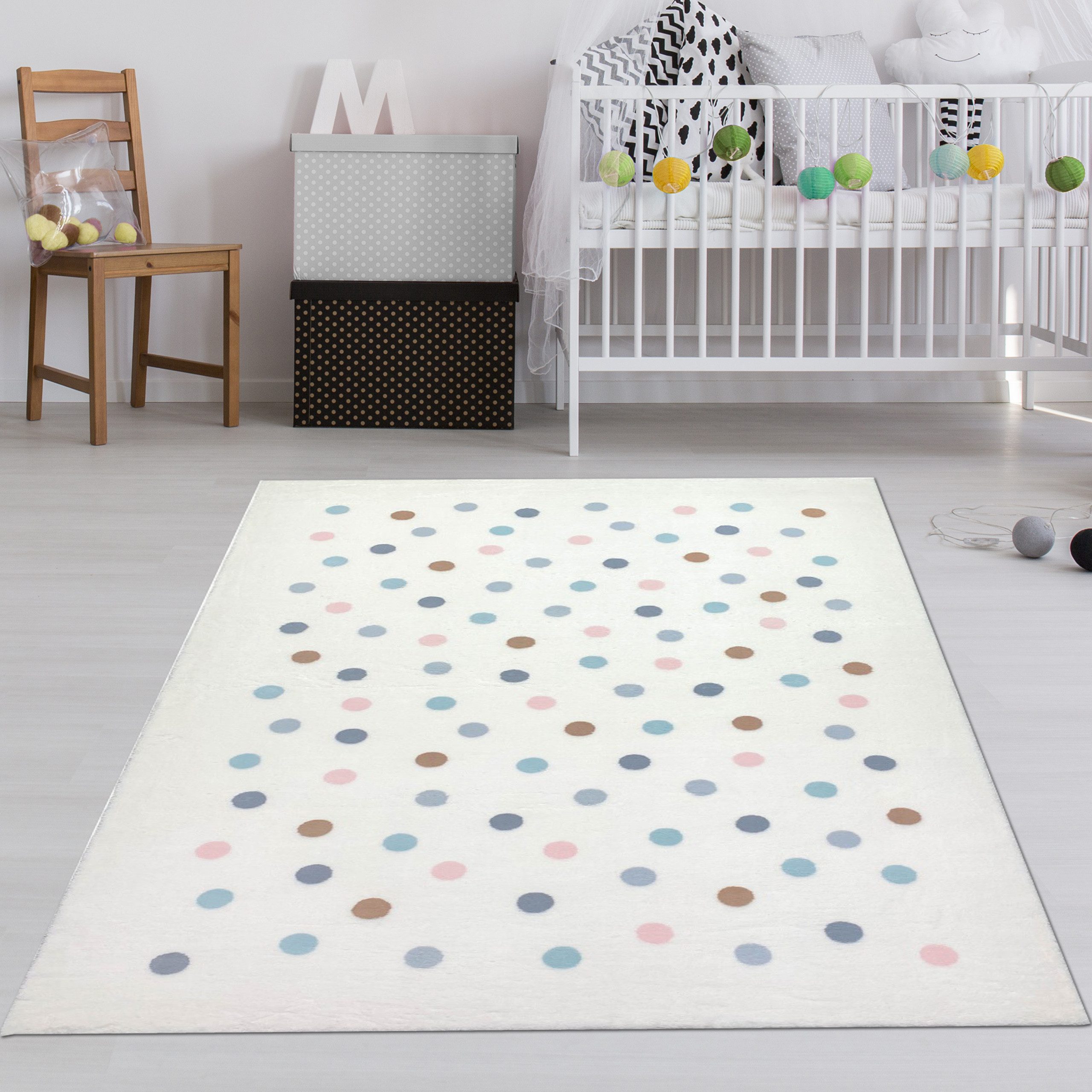TeppichHome24 Teppich Weicher Kinder-Teppich mit Punkten günstig online kaufen