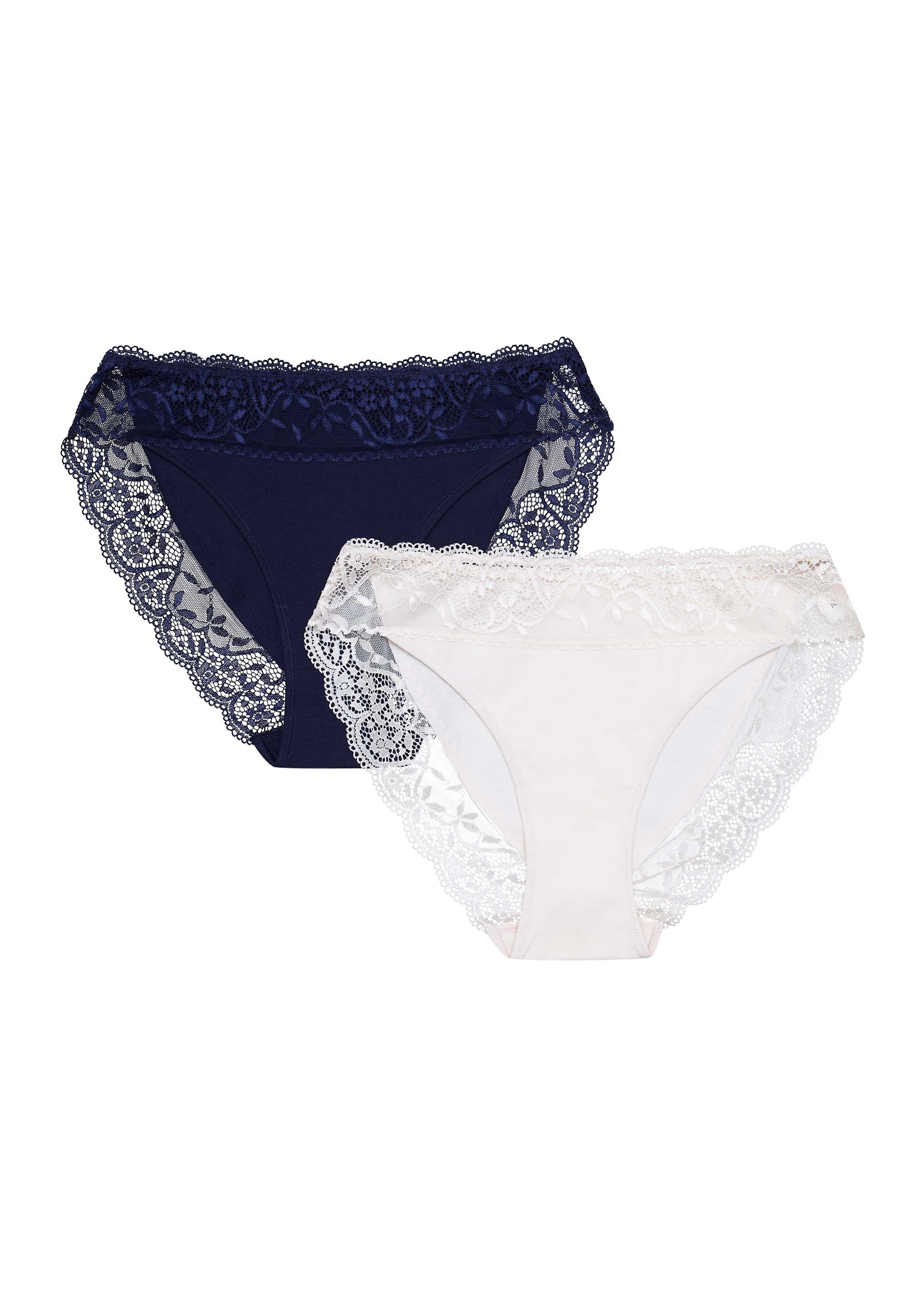 ESOTIQ Slip Slip Patri im 2er Pack, Baumwoll Jersey, florales Muster (2er-Pack)