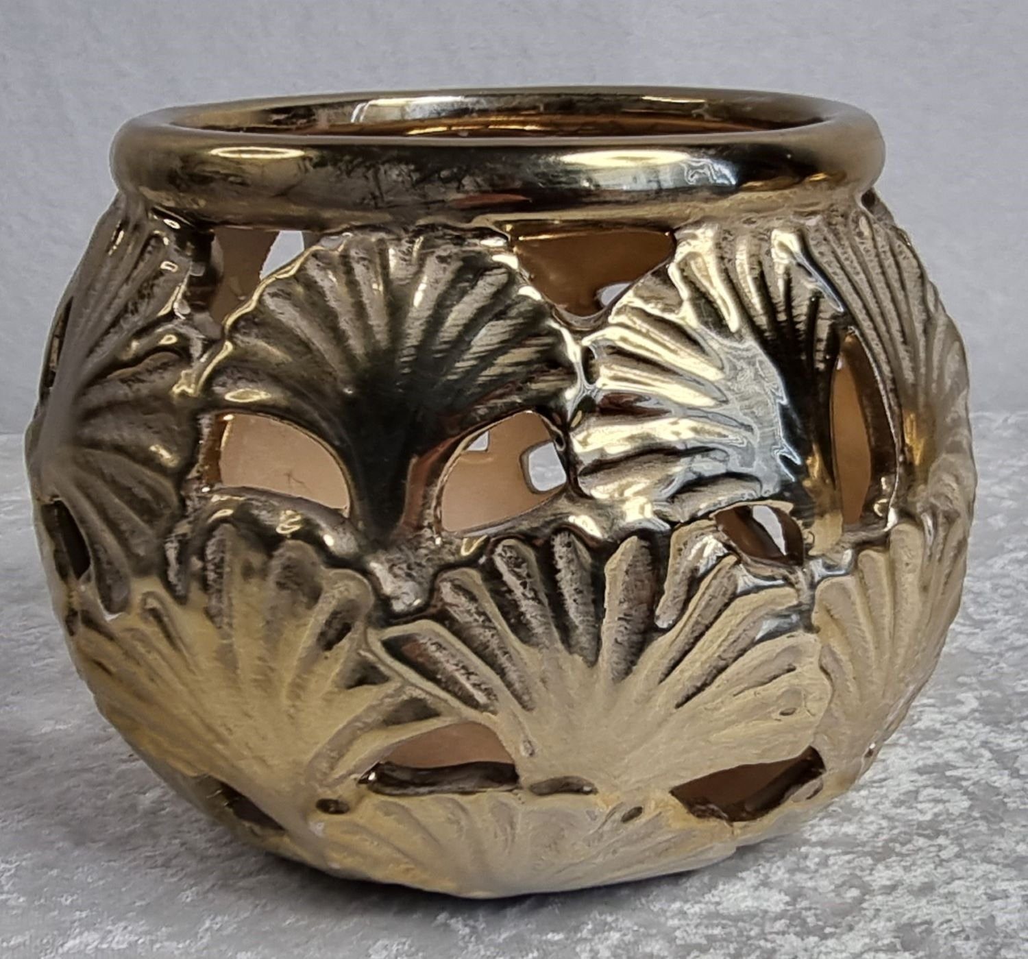 Gold und Windlicht Formano Vintage (1 formano Silber Stück), Ginkgo Handarbeit aus Teelichthalter traditioneller Windlicht