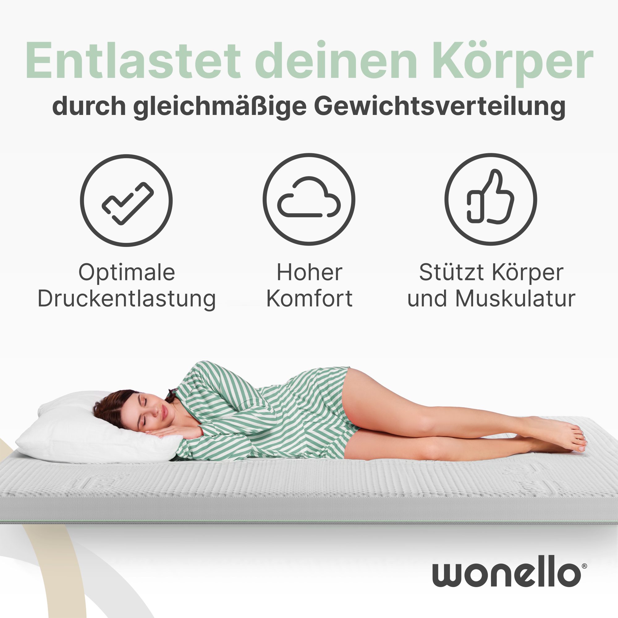 wonello, Topper PureRelax, 8.5 cm hoch, Kaltschaum, TENCEL™ HR Matratzentop günstig online kaufen