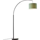 OTTO home Stehlampe Stellan, Ein-/Ausschalter, ohne Leuchtmittel, Bogenlampe Textilschirm Stoff Ø 36cm, E27, Fußschalter, Bogenleuchte