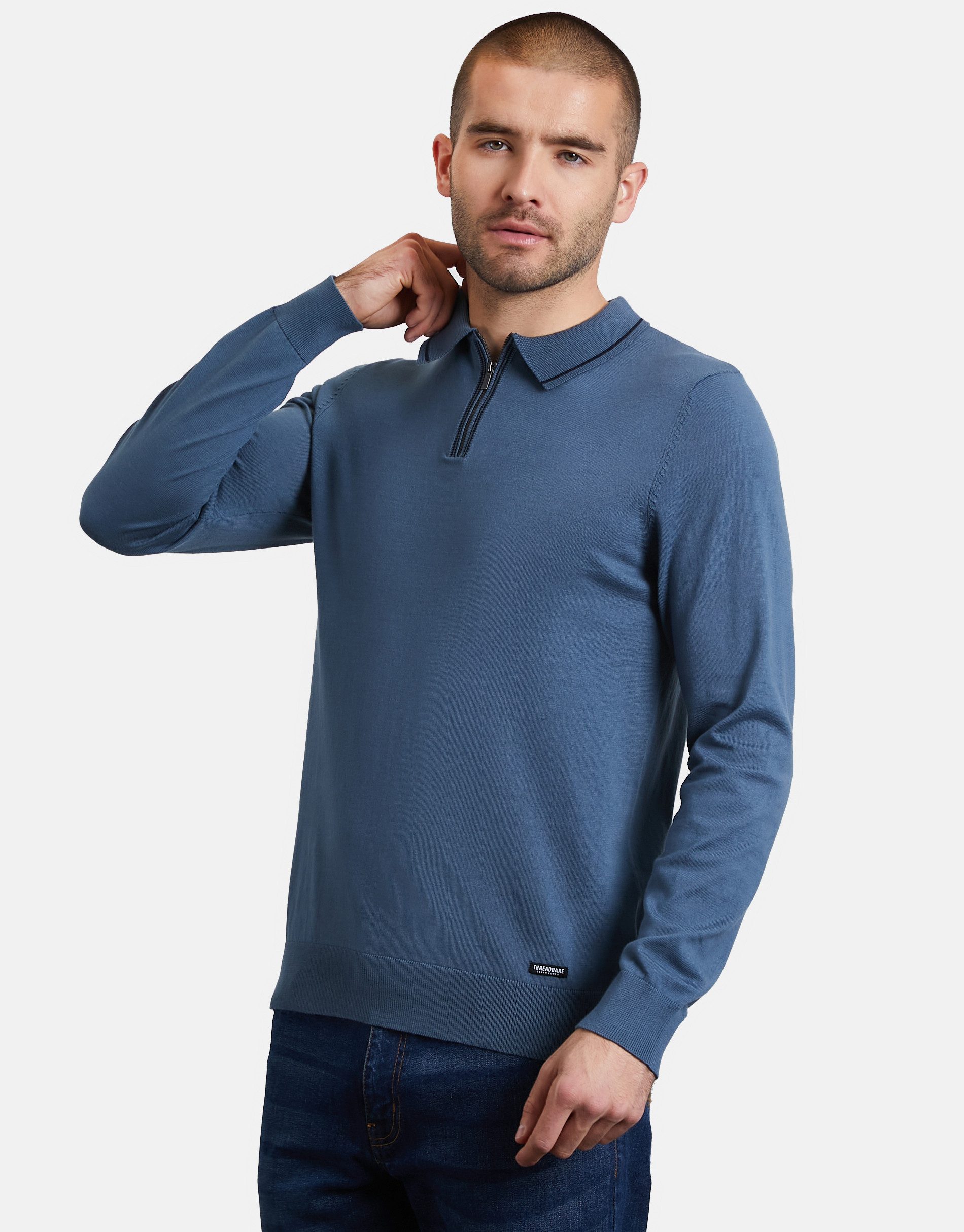 Threadbare Langarmshirt Barrow (1-tlg) mit Polo-Kragen